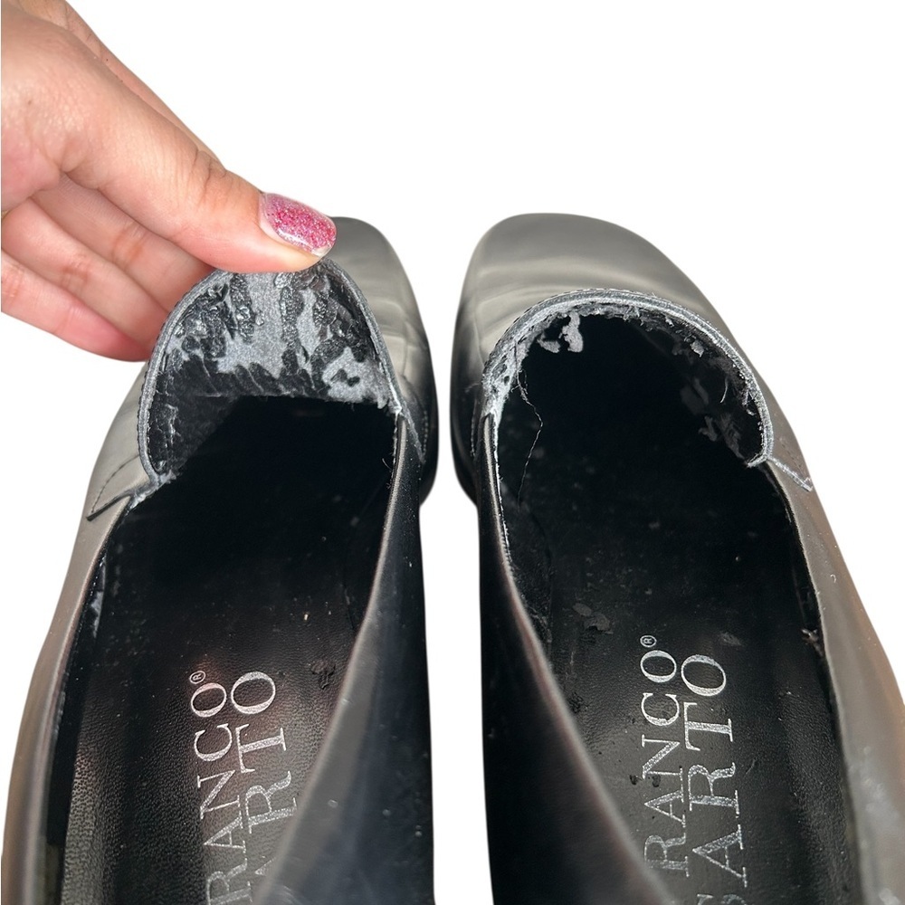 Franco Sarto Black Leather Women's Slip-On Loafers Size 8 - Picture 9 of 11